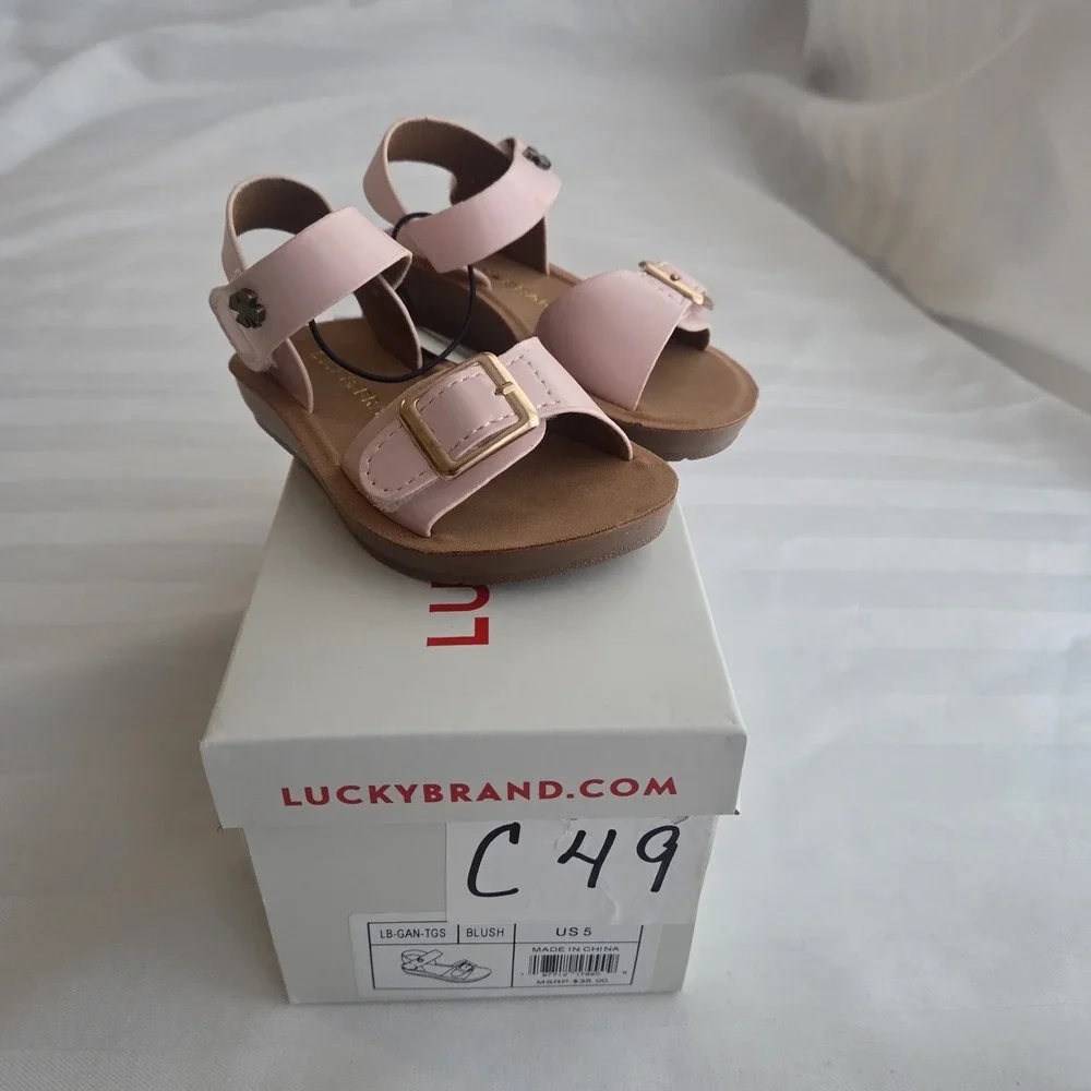 Lucky Brand Gan Toddler Girls Blush Pink Buckle‎ Sandals Size 5